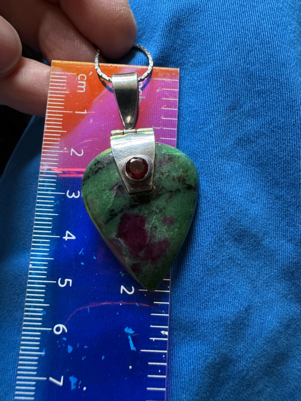 Sterling Ruby Zoisite Necklace - Picture 6 of 9